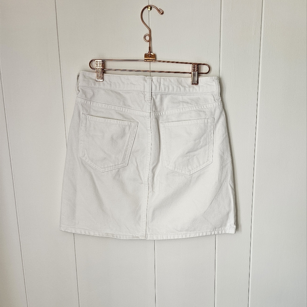 Everlane White Denim A Line Skirt 100 cotton - Picture 8 of 11